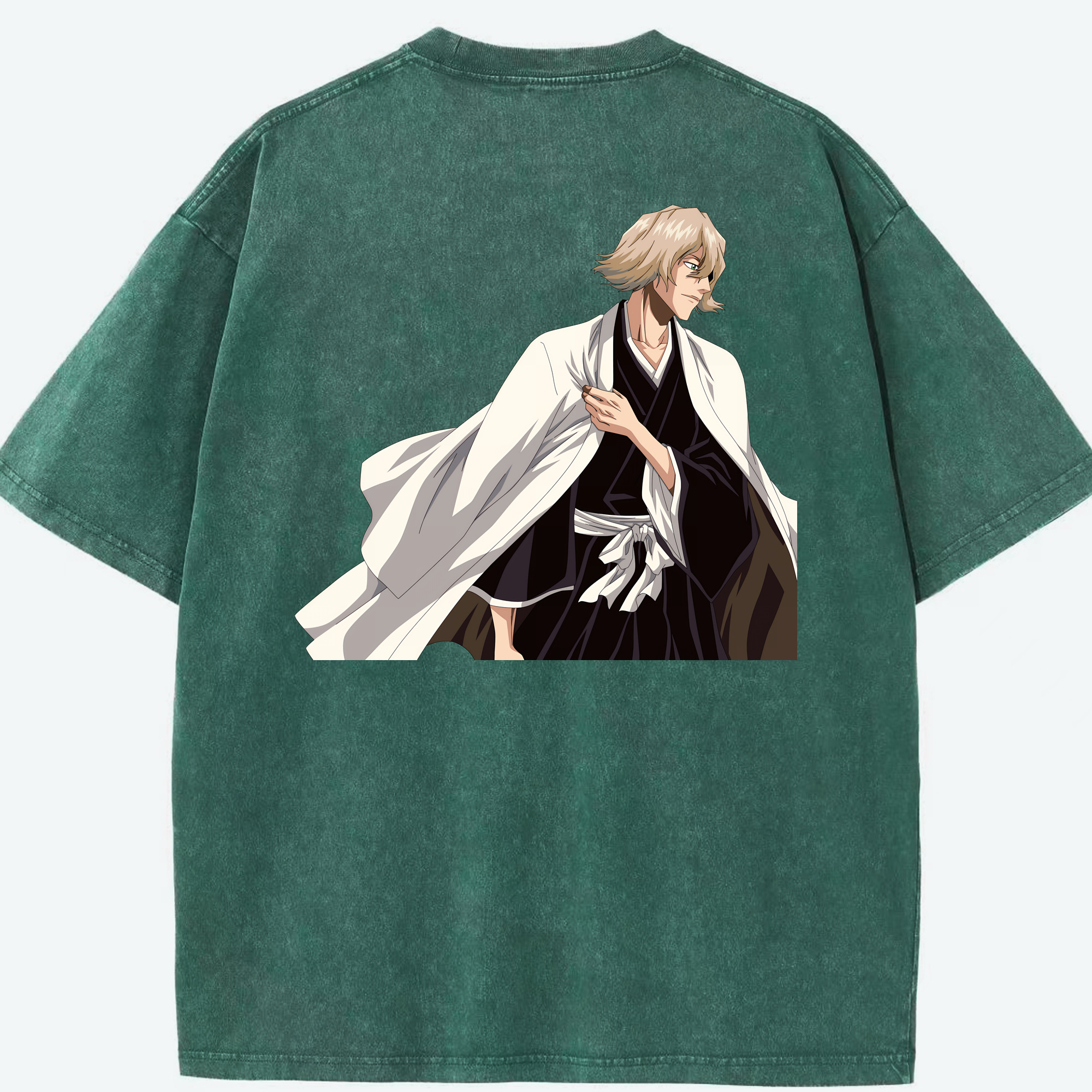 （画像用） "ブリーチ 浦原 喜助（うらはら きすけ） BLEACH Urahara Kisuke " 綿100% ヴィンテージ風 半袖Tシャツ（背面プリント）